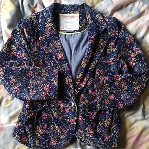 Anthropologie Cartonnier courderoy floral blazer